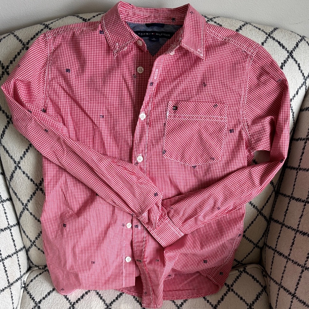Tommy Hilfiger Red Checkered Men's Shirt